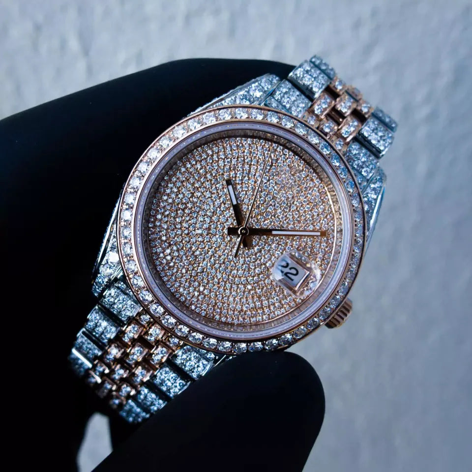 Elegance 41mm Rose Ton Dial Luxury Designer Watch