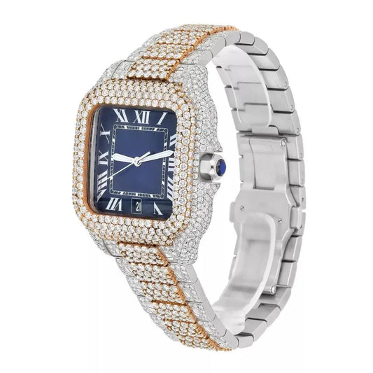 Magnificent 40mm Blue Dial Diamond Watch