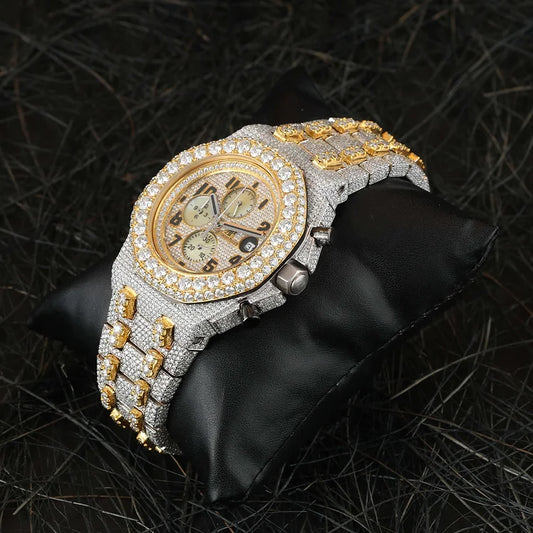 Offshore 41mm Gold Dial Iced Out Diamond Watch